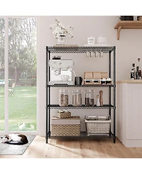 Rainsken 4- Tier Metal Storage Shelves, Adjustable Wire Shelving Rack for Garage, Basement, Warehouse, 1400 Lbs Capacity