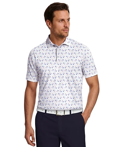 Pga Tour Men's Golf Gear Novelty Print Polo Shirt