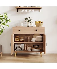 gaomon Buffet Cabinet Sideboard with 2 Drawer & 4 Doors, Accent Cabinet with Storage, Console Coffee Bar Table