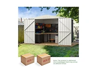 Slickblue Metal Outdoor Storage Shed 7.5 x 6.3 Ft with Secure Locking Door