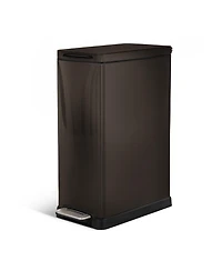 Home Zone Living 12 Gallon Slim Kitchen Trash Can with Soft Close Lid, Removable Liner, and Bag Tuck Band, Matte Black