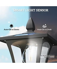 Outsunny 63" Solar Lamp Post Lights 2 Pack, Solar Light Posts,