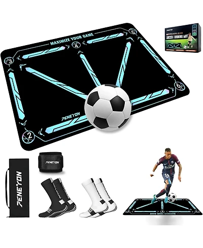 peneyon Soccer Training Mat with Ball Socks – Non-Slip Gear for Adults & Pros: Boost Speed, Strength & Coordination