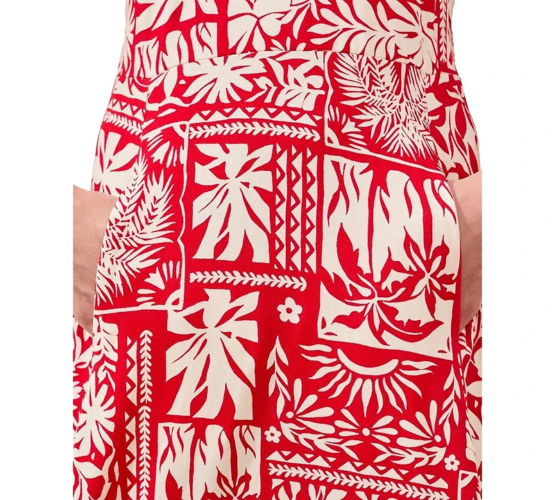 Tribal Women's Sleeveless Printed V-Neck Dress