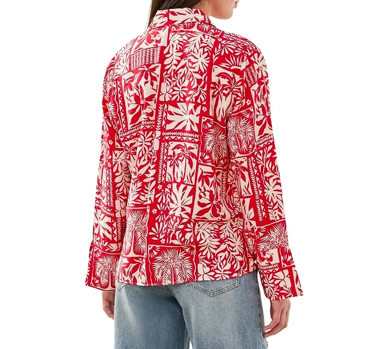 Tribal Women's Printed Tie-Front Blouse