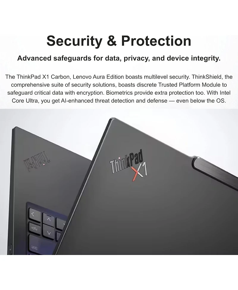 Lenovo ThinkPad X1 Carbon 14" Traditional Laptop Intel Core Ultra 7 32GB Ram Intel Graphics 2TB Ssd Storage Windows 11 Pro 60Hz