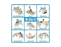 Slickblue 8-in-1 Kids Climbing Triangle Gym Unicorn Theme Foldable