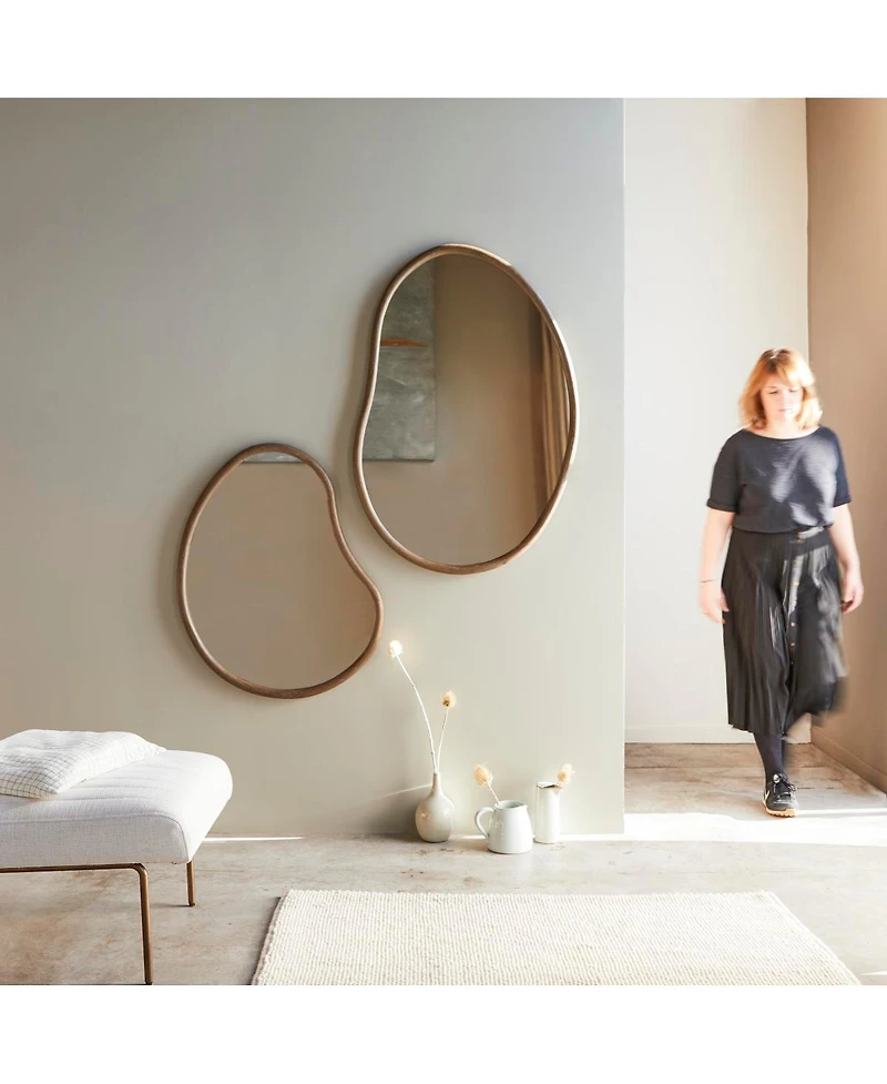 Tikamoon Dim mindi wood mirror 85x65