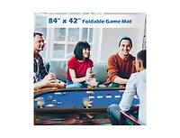 Hongge Portable 84 x 42 Inch 10-Player Foldable Padded Poker Table Top-Blue