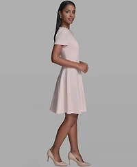 Karl Lagerfeld Paris Women's Embellished Neck Short Dress