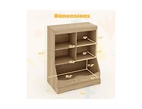 3-Tier Children's Multi-Functional Bookcase Toy Storage Bin Floor Cabinet