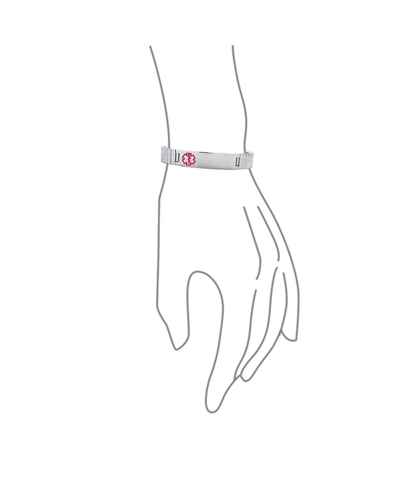 Bling Jewelry Blank Medical Identification Medical Id Stretch Link Bracelet Stainless Steel