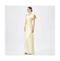 Bariano Women's Aramy One Shoulder Bow Gown