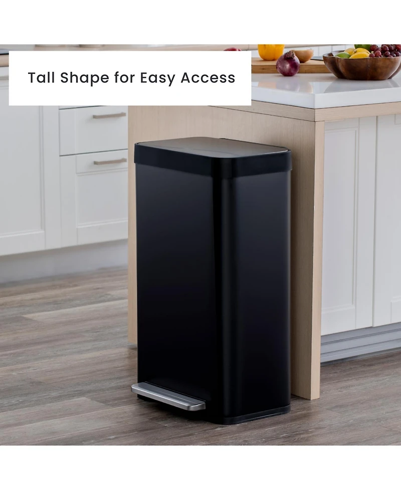 Home Zone Living 19 Gallon Large Kitchen Trash Can with Soft Close Lid, Liner-Free Stainless-Steel Body