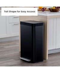 Home Zone Living 19 Gallon Large Kitchen Trash Can with Soft Close Lid, Liner-Free Stainless-Steel Body
