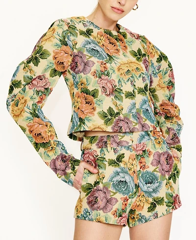 Line & Dot Women's Cambria Floral Zipper-Front Jacket