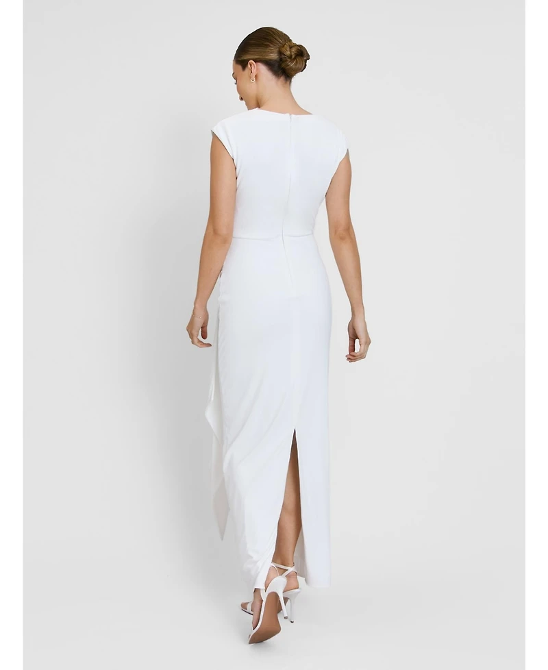 Six Stories Women's Cap Sleeve Corsage Stretch Dress