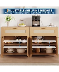 gaomon Rattan Sideboard Buffet Cabinet