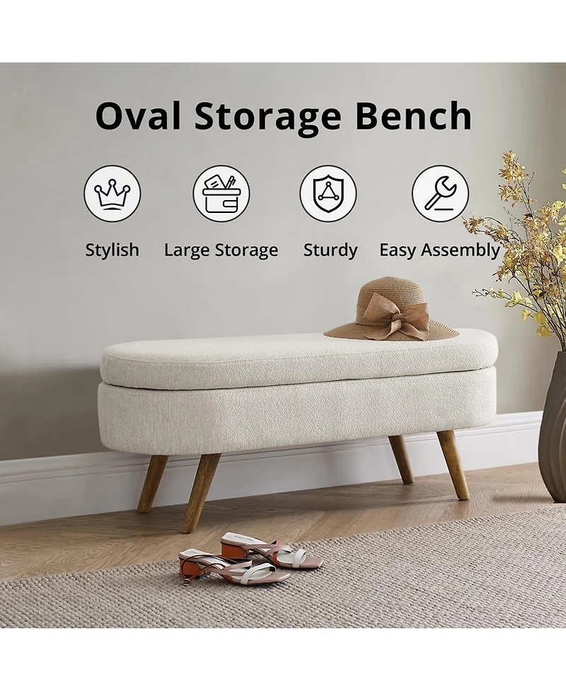 Rainsken Oval Storage Ottoman Bench
