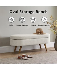 Rainsken Oval Storage Ottoman Bench
