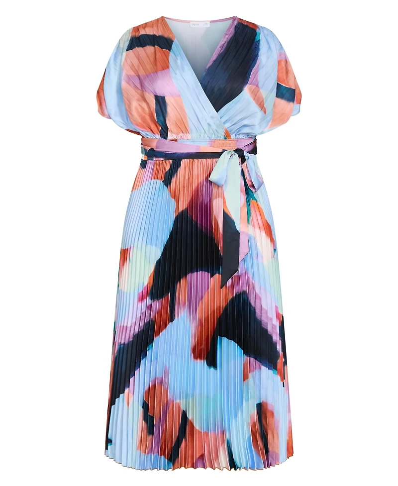 City Chic Women's Hailey Aspect Print Pleat Maxi Dress