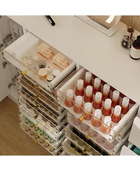 Homsee 19 Drawers Dressers, Nail Table, Makeup Table, Cosmetics Counter