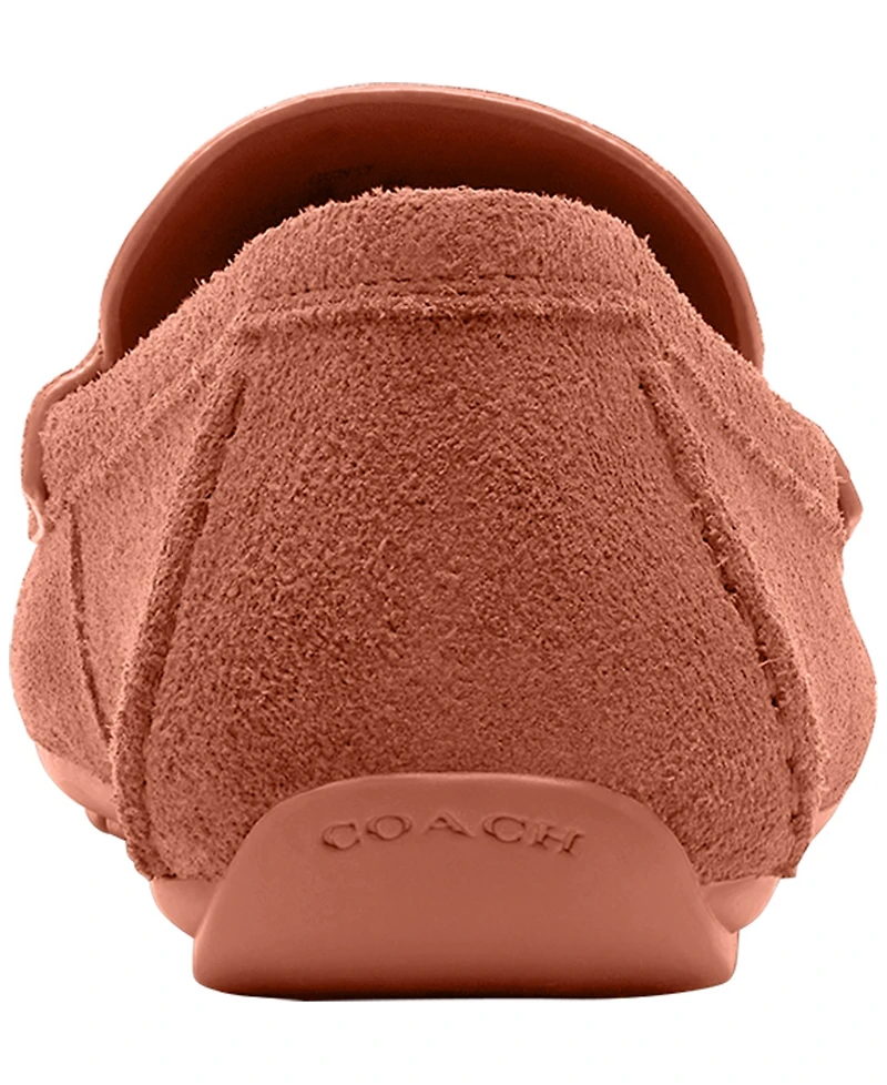 Coach Women's Sculpted C Round Toe Suede Driver Loafers