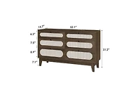 gaomon 6 Drawer Dresser for Bedroom Closet Chest of Drawers Oak Storage Cabinet