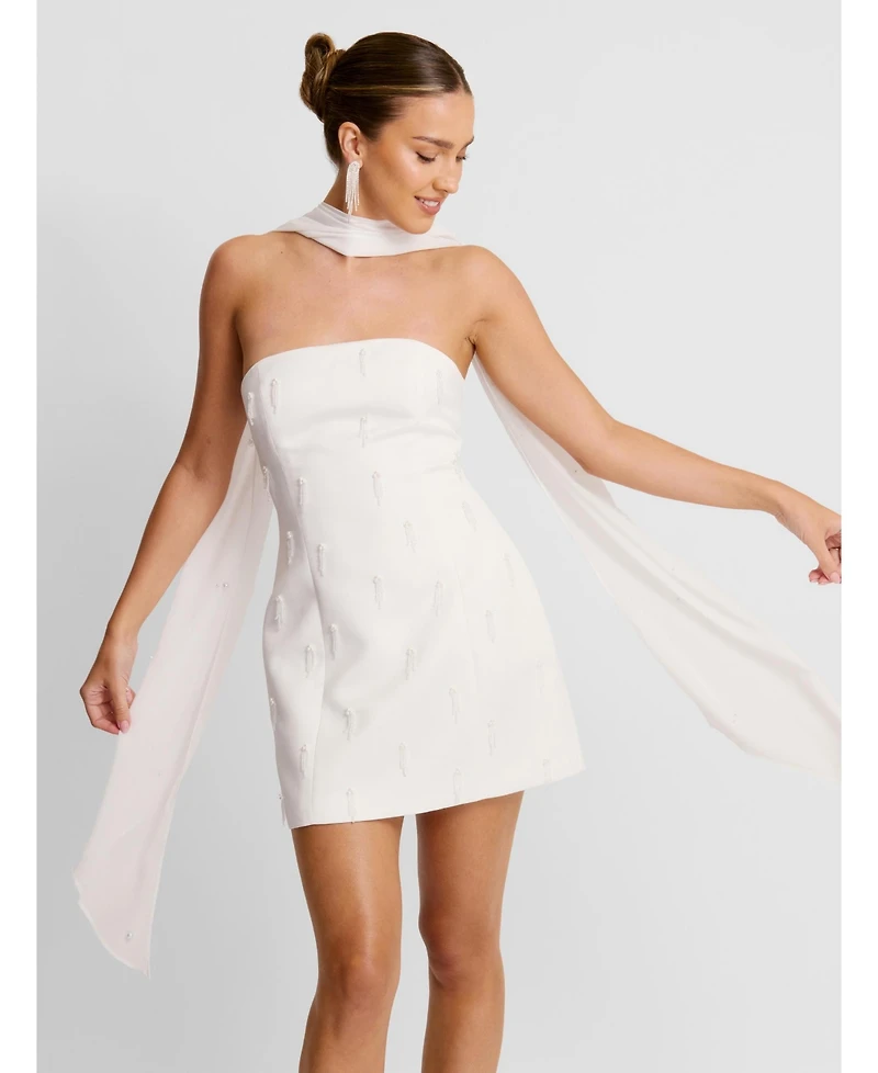 Six Stories Women's Bandeau Embellished Diamante Mini Dress