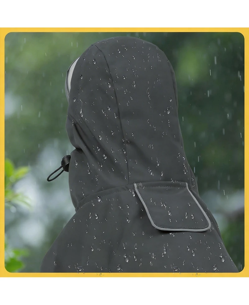 Aronkl Waterproof Windproof Dog Rain Jacket with Hood for Active Breeds - Breathable Mesh Lining