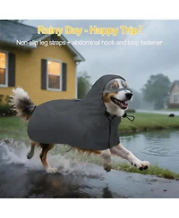 Aronkl Waterproof Windproof Dog Rain Jacket with Hood for Active Breeds