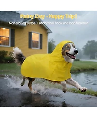 Aronkl Waterproof Windproof Dog Rain Jacket with Hood for Active Breeds - Breathable Mesh Lining