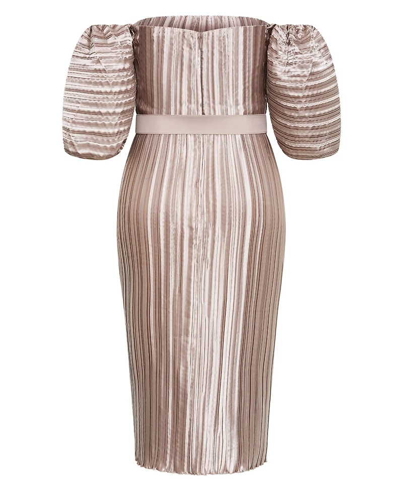 City Chic Women's Krista Pleat Midi Dress