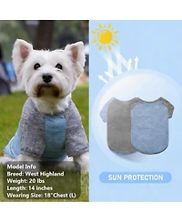 Aronkl 2-Pack Lightweight Athletic Dog T-Shirt with Reflective Label for Outdoor Use