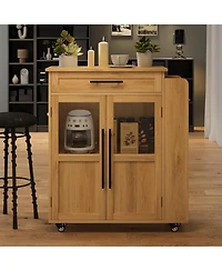 gaomon Mobile Kitchen Island Cart with Storage, 360° Rolling Wheels, Rolling Island with Drawers