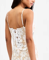 Jump Juniors' Lace Sweetheart-Neck Lace-Up-Back Midi Dress