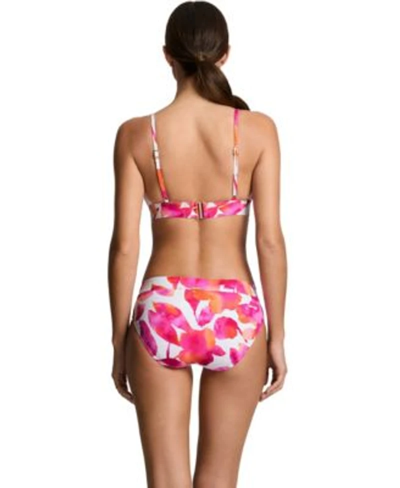 Lauren Ralph Lauren Womens Triangle V Neck Swim Top Classic Band Swim Bottoms