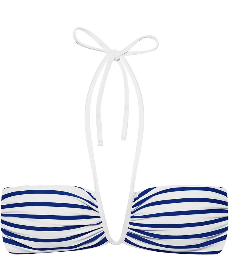 Lauren Ralph Women's Shirred Stripe Swim Top