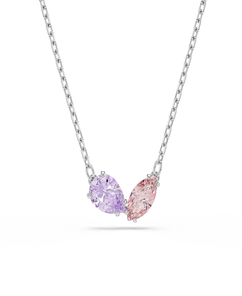 Swarovski x Ariana Grande Rhodium Plated Multicolored Necklace and Earrings Set