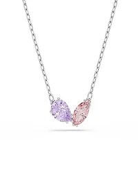 Swarovski x Ariana Grande Rhodium Plated Multicolored Necklace and Earrings Set