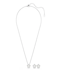 Swarovski x Ariana Grande Rhodium Plated Mother of Pearl Necklace and Earrings Set