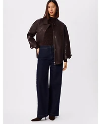 Whistles Women's Animal Roll Neck Top