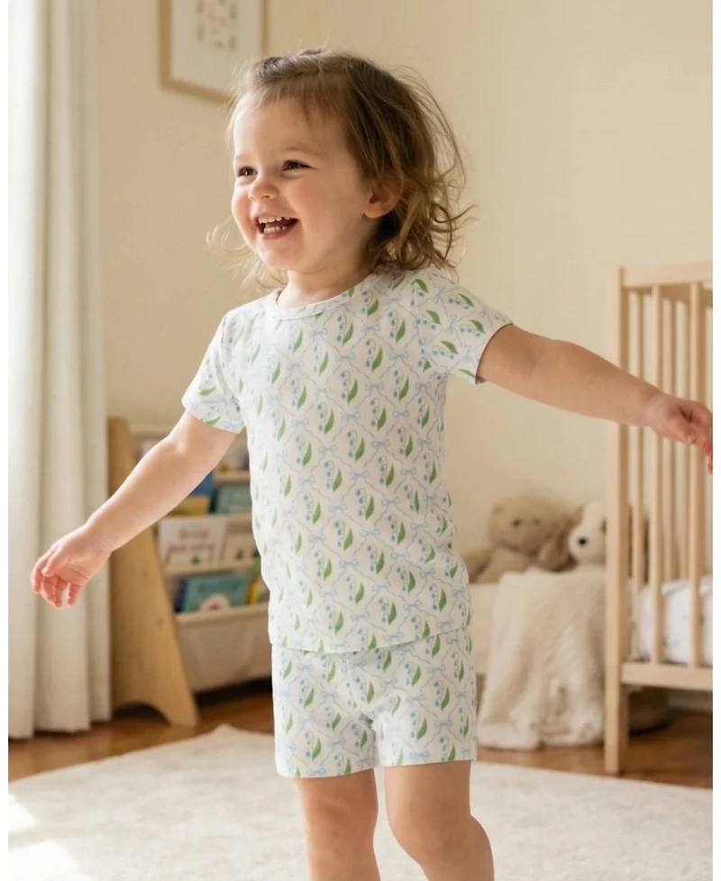 Motette Toddler Girls Bluebell Bows Pajama Set
