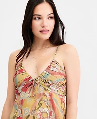Planet Gold Juniors' Paisley Chiffon V-Neck Maxi Dress, Macy's Exclusive