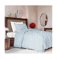 Cgk Unlimited Duvet Floral Cover Set with Pillow Sham, Zipper Closure & Corner Ties