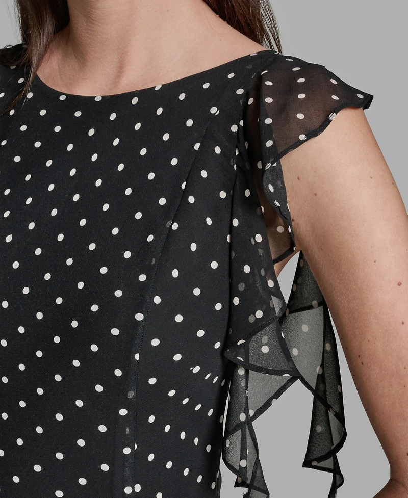 Bcbg Women's Flutter-Sleeve Polka Dot Dress