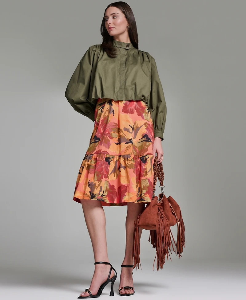 Bcbg Women's Long-Sleeve Mock Neck Cropped Jacket