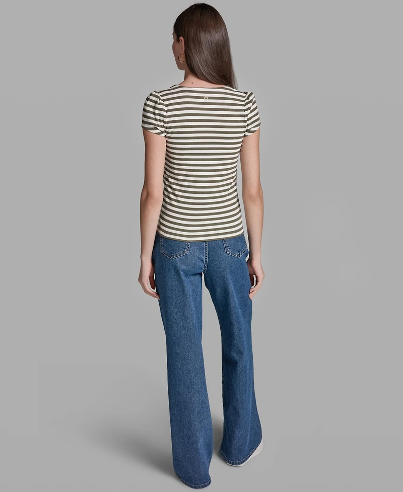 Bcbg Women's Cap-Sleeve Square Neck Top