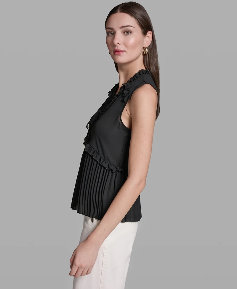 Bcbg Women's Ruffles Pleated Hem Top