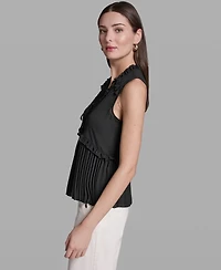 Bcbg Women's Ruffles Pleated Hem Top